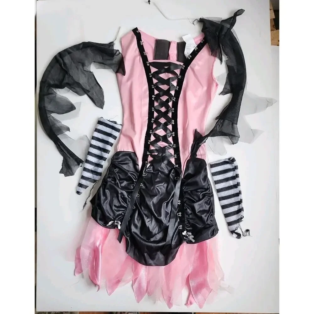 Disguise Costume Graveyard Fairy Pink/Black Youth 7-9 Gothic Halloween